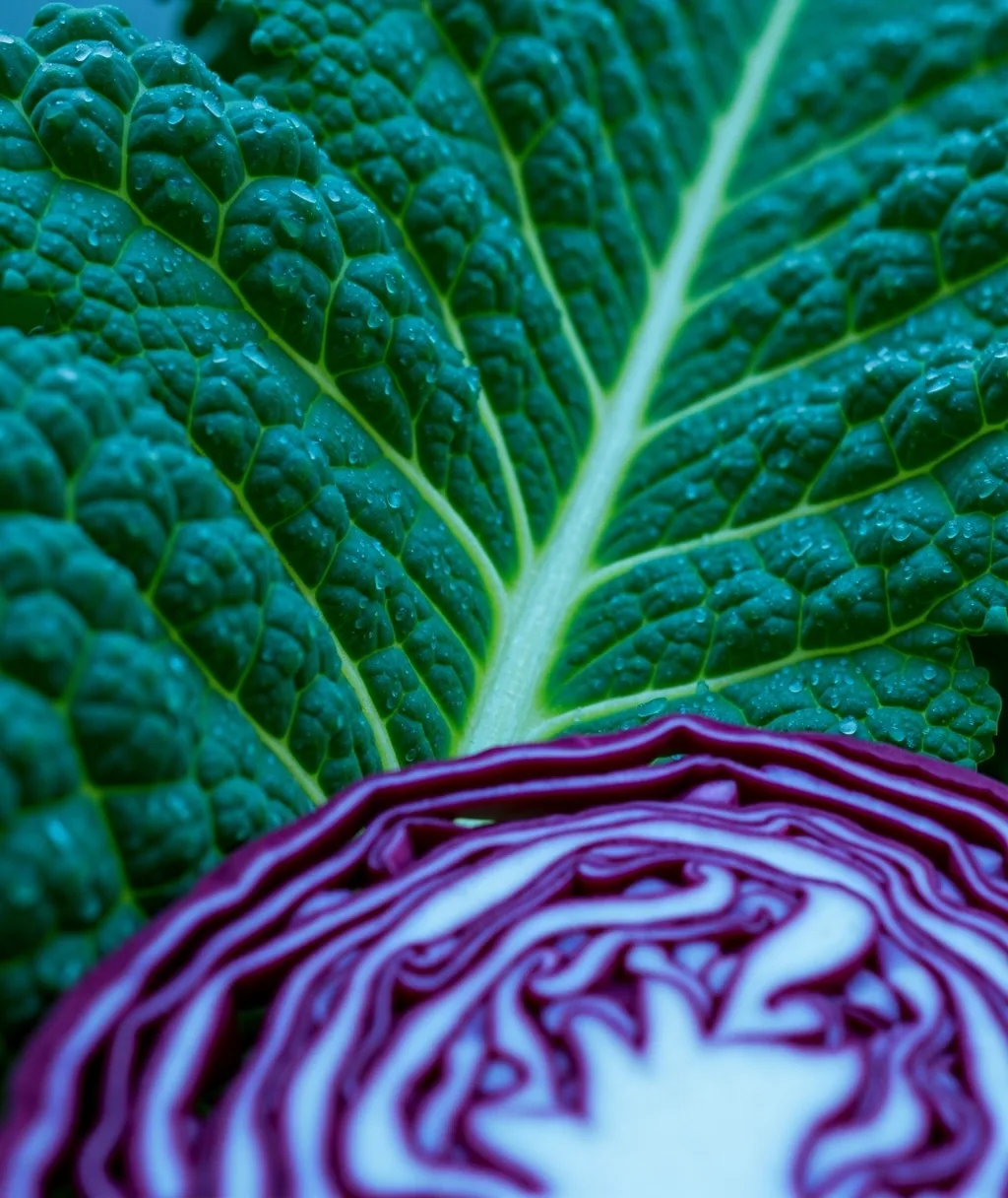 Macro texture of nutrient-dense greens